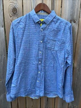 Descendant of Thieves Button-Up Shirt Blue w/ Subtle Multicolor Large